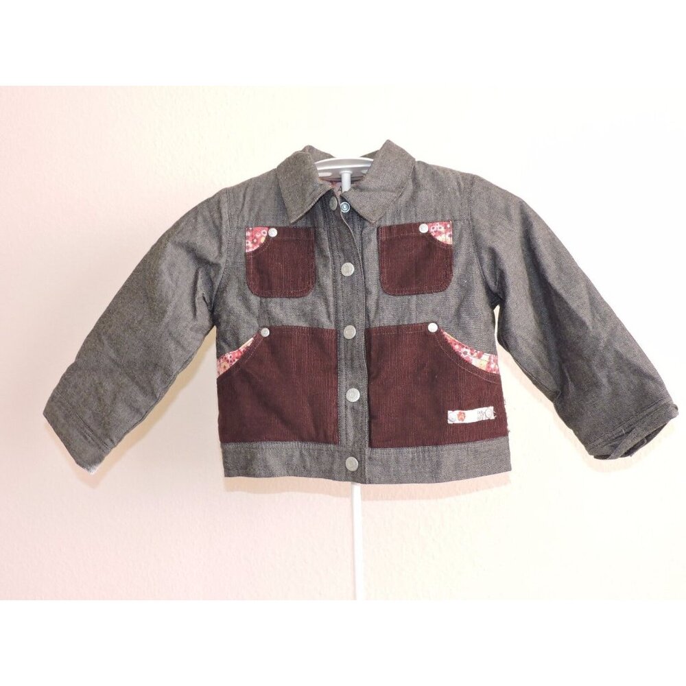 Adelie Quilted Denim Jacket French Designer Boutique Top Toddler 3T Outerwear - Picture 1 of 8